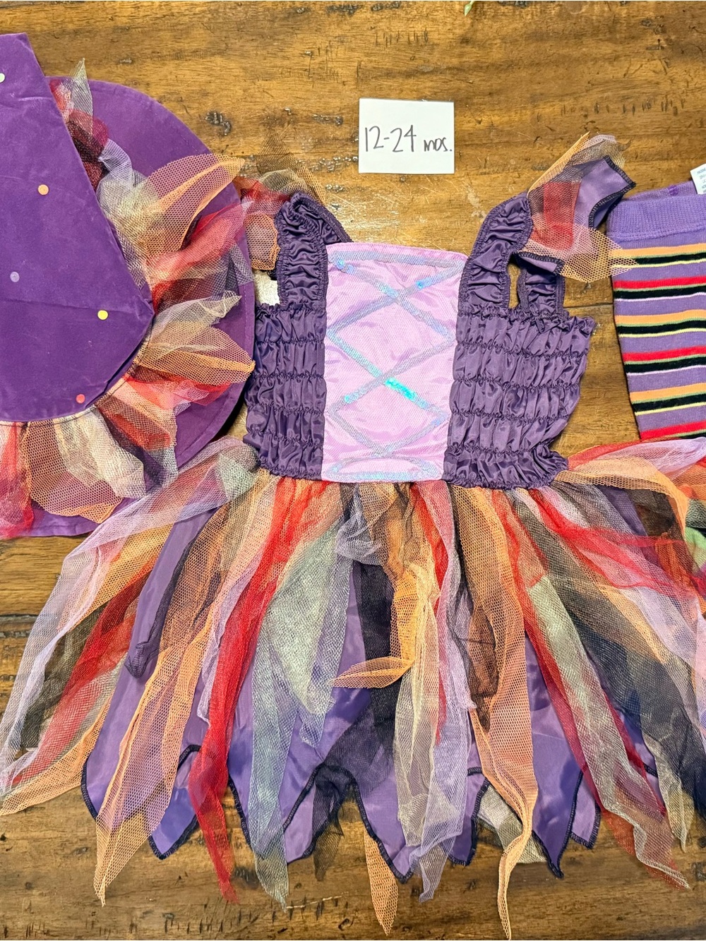 Purple Multi-Color Tulle Witch Costume for Kids